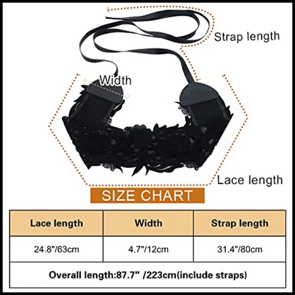 Faux Leather Lace Wrap Obi Belt Wide Waist Band Boho Chic Style